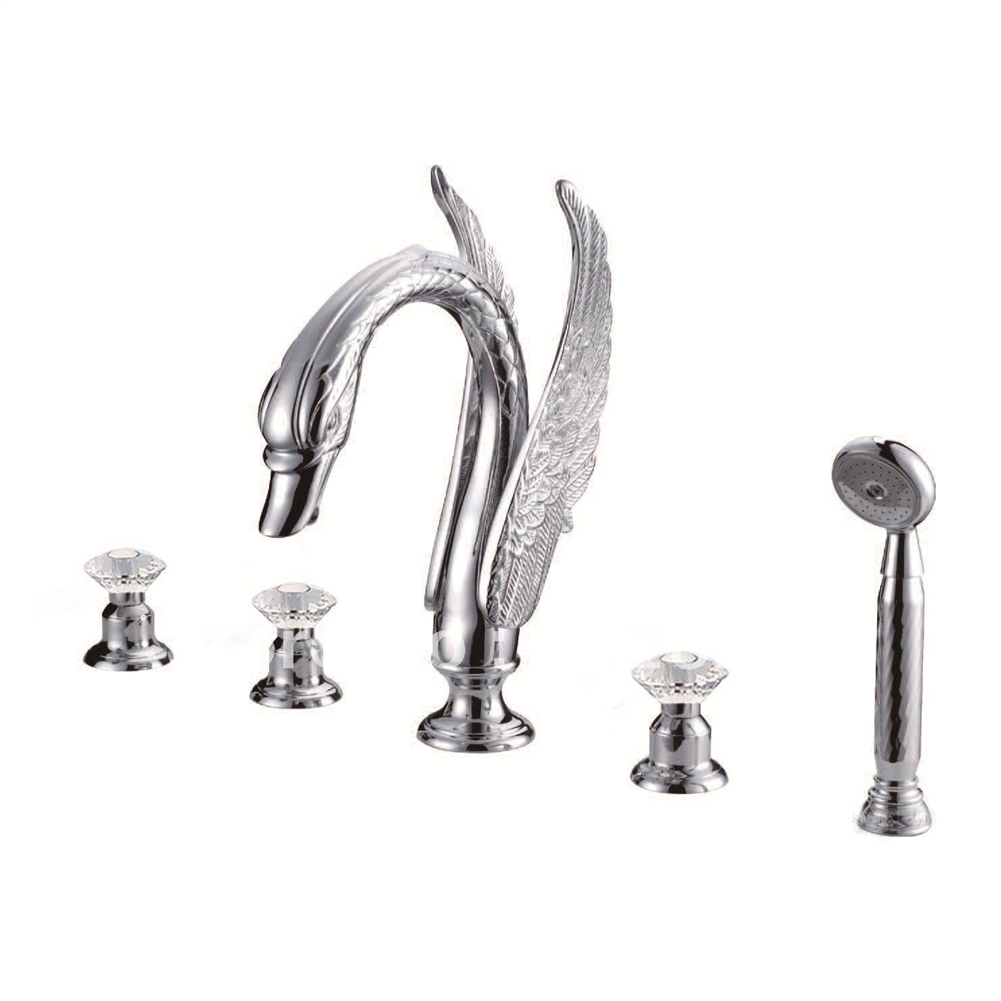 Fontana Swan Neck Chrome Bathtub Faucet System